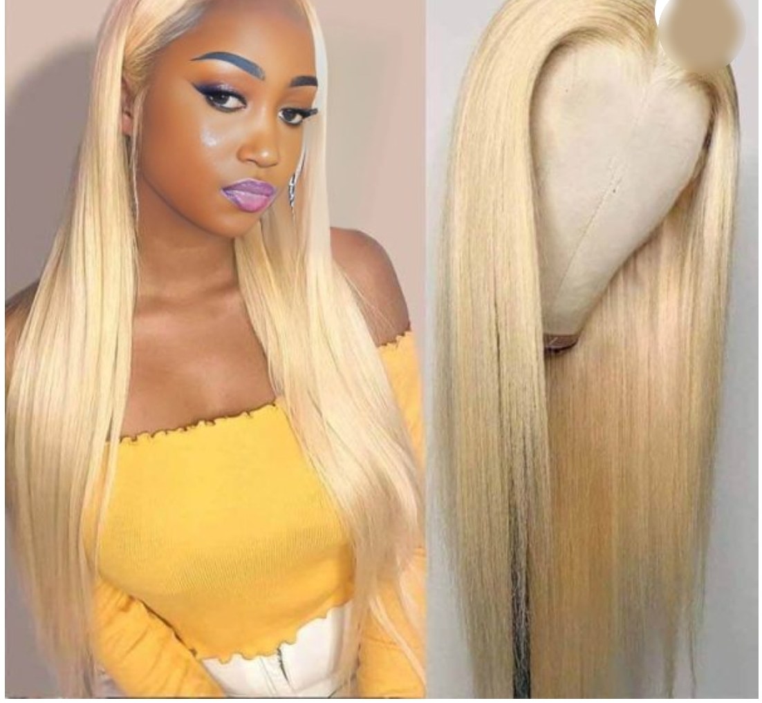 Perruque lace 13x4 lisse blond 613