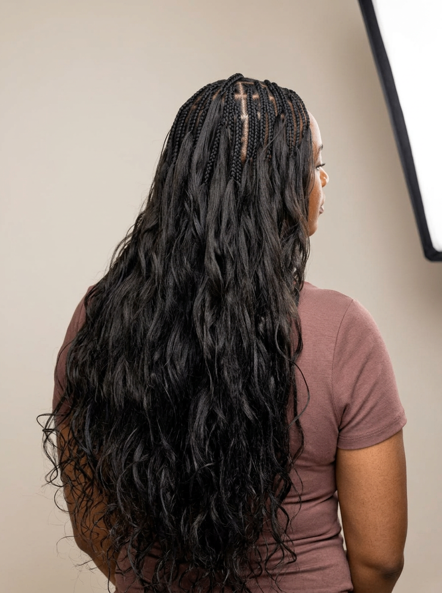 Coiffure pique lâché — longueurs ondulées