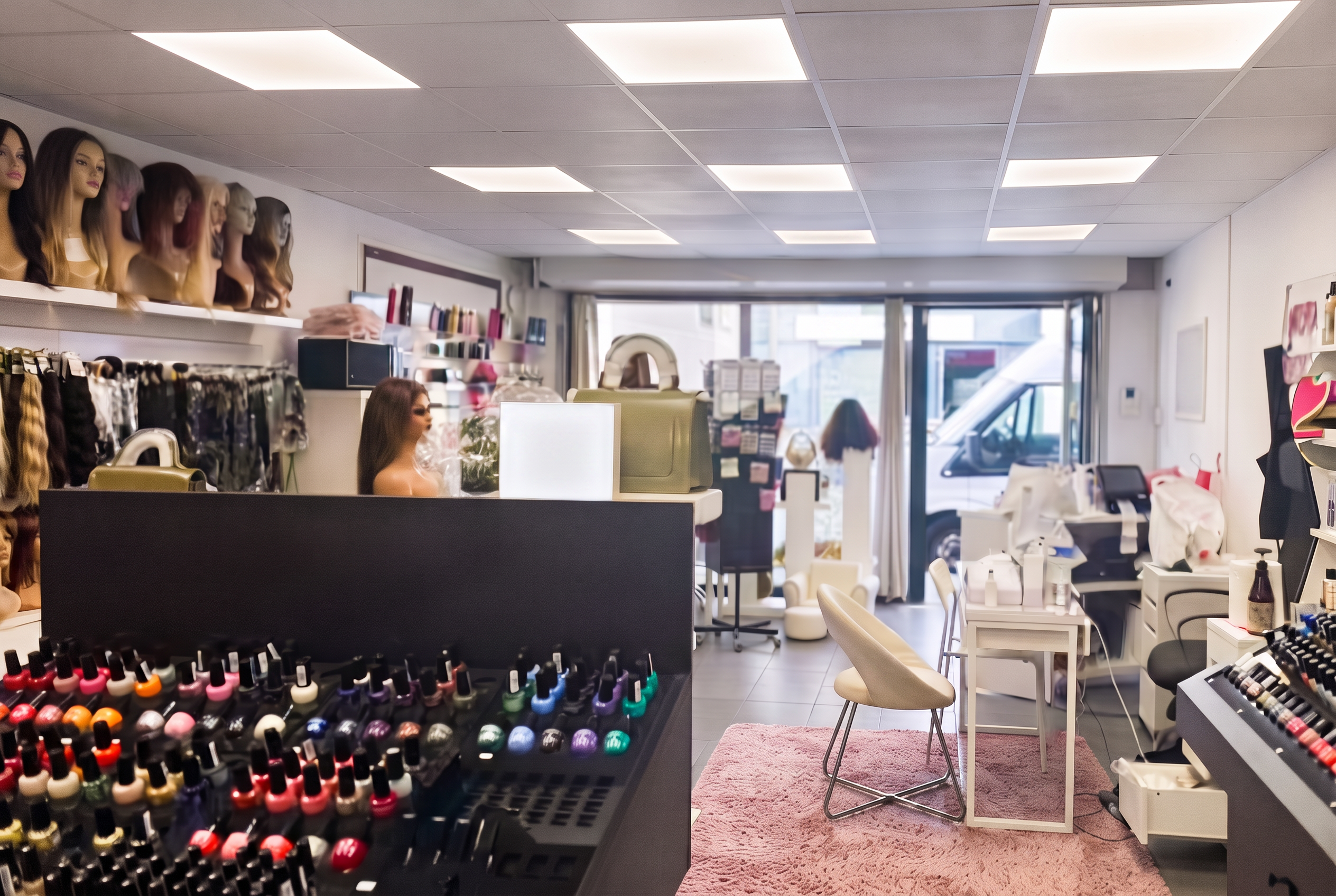 Intérieur de la boutique Emydia Élégance, 55 rue Jean Jaurès à Trappes